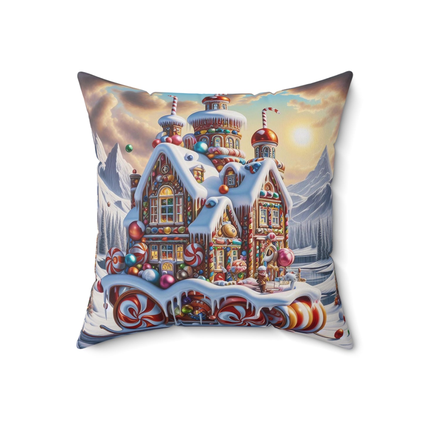 Spun Polyester Square Pillow - Winter 158