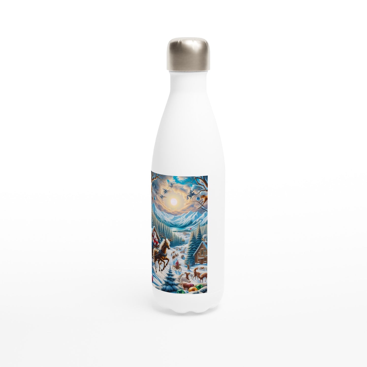 White 17oz Stainless Steel Water Bottle - Winter  151