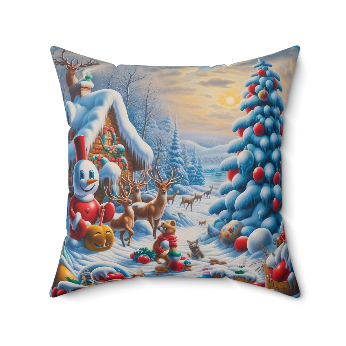 Spun Polyester Square Pillow - Winter 199