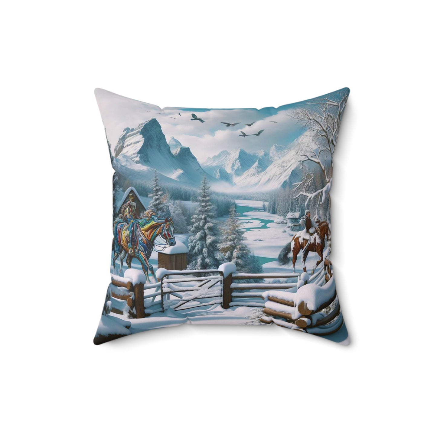 Spun Polyester Square Pillow - Winter 190