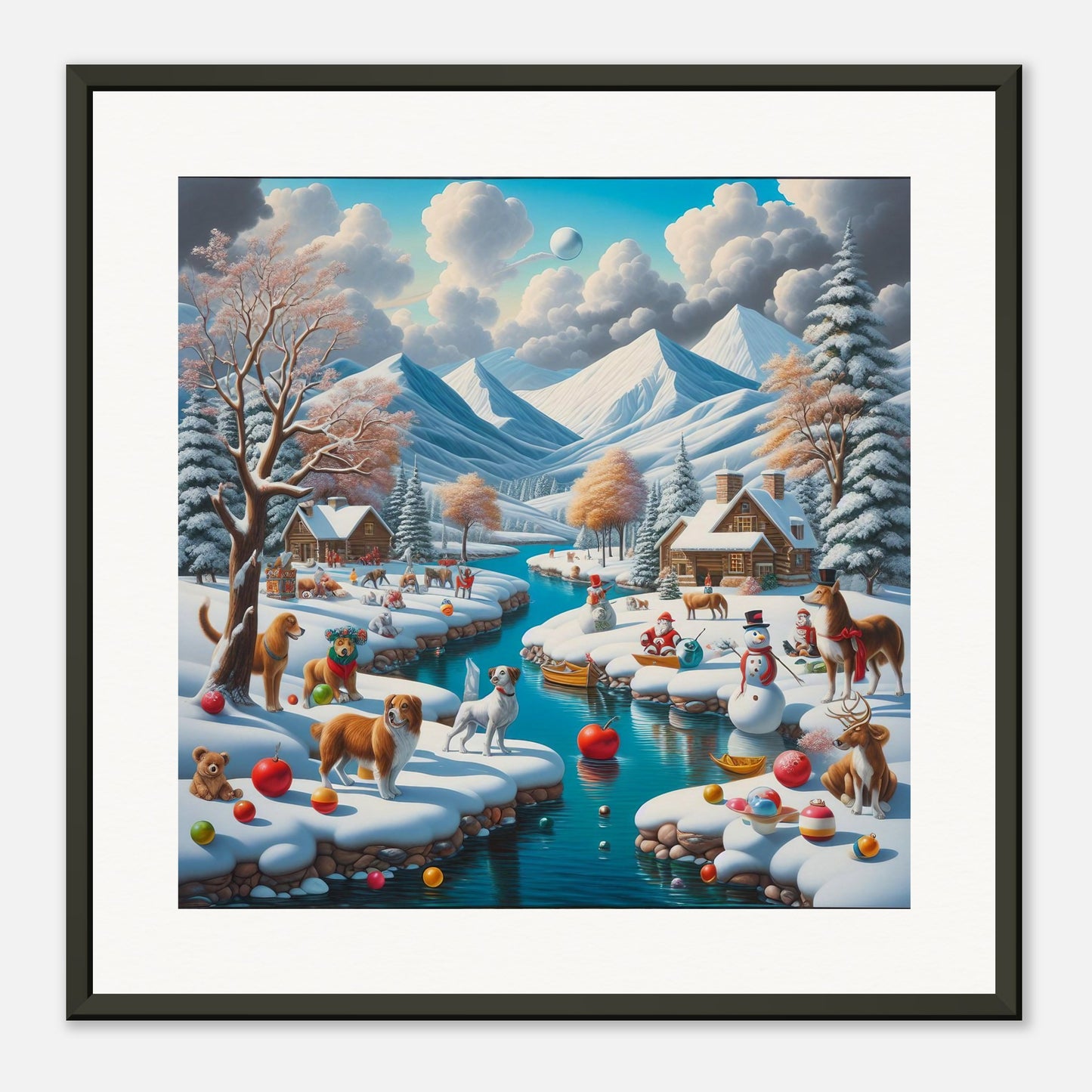 Wall Art - Winter 7 - Animals, River and Mountains