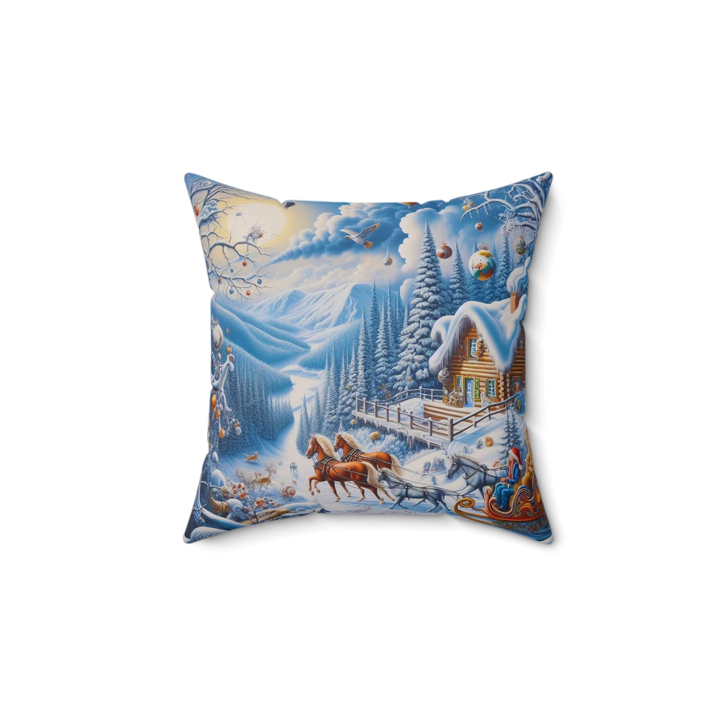 Spun Polyester Square Pillow - Winter 164