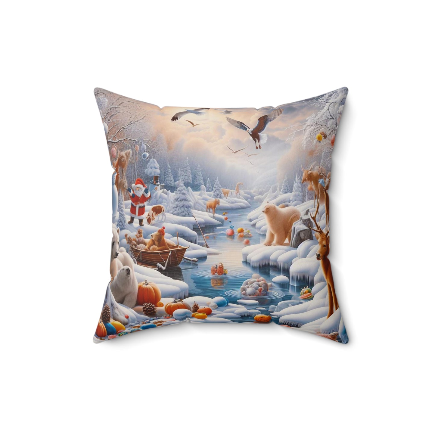 Spun Polyester Square Pillow - Winter 237