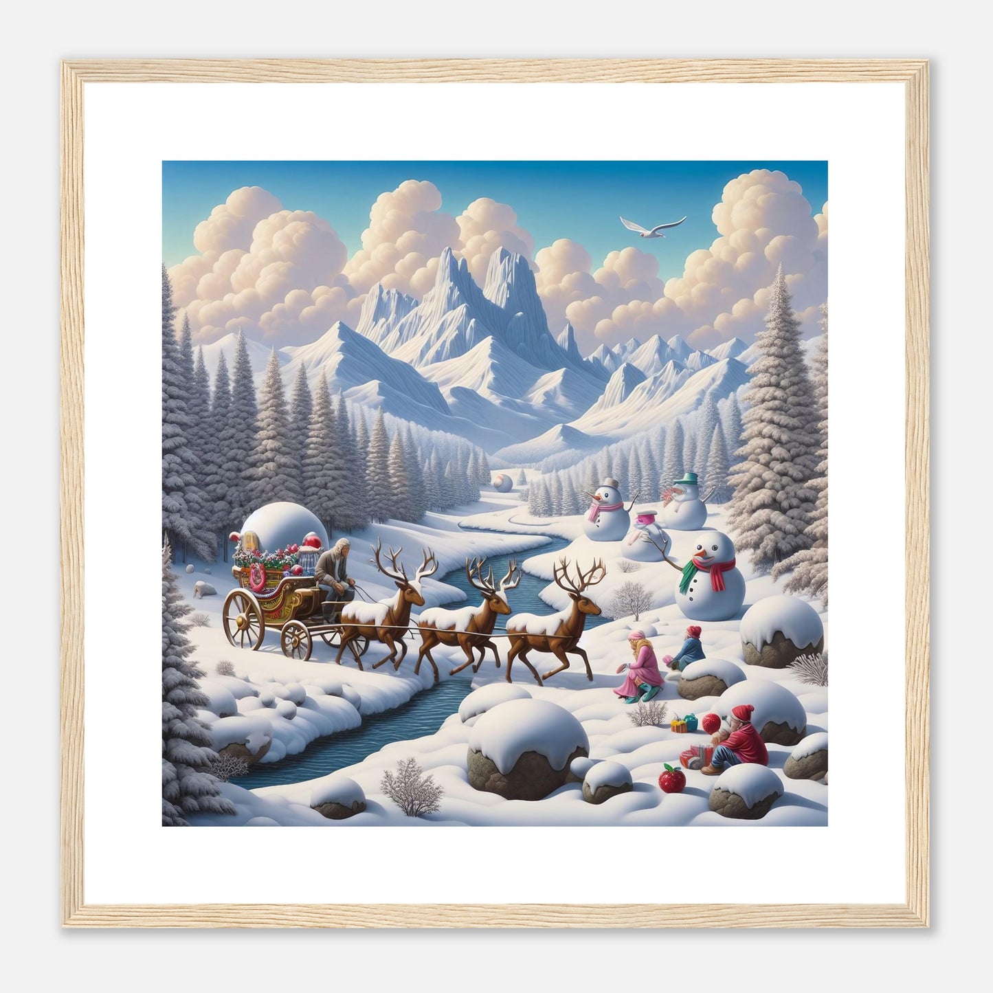 Wall Art - Winter 35 - Deer and snowmen