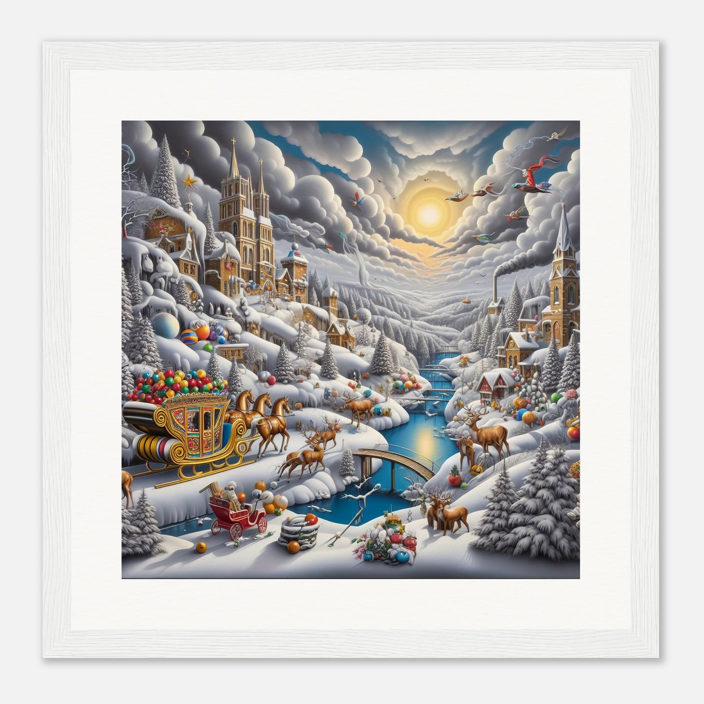 Wall Art - Winter 14 - Horses with snow sleigh