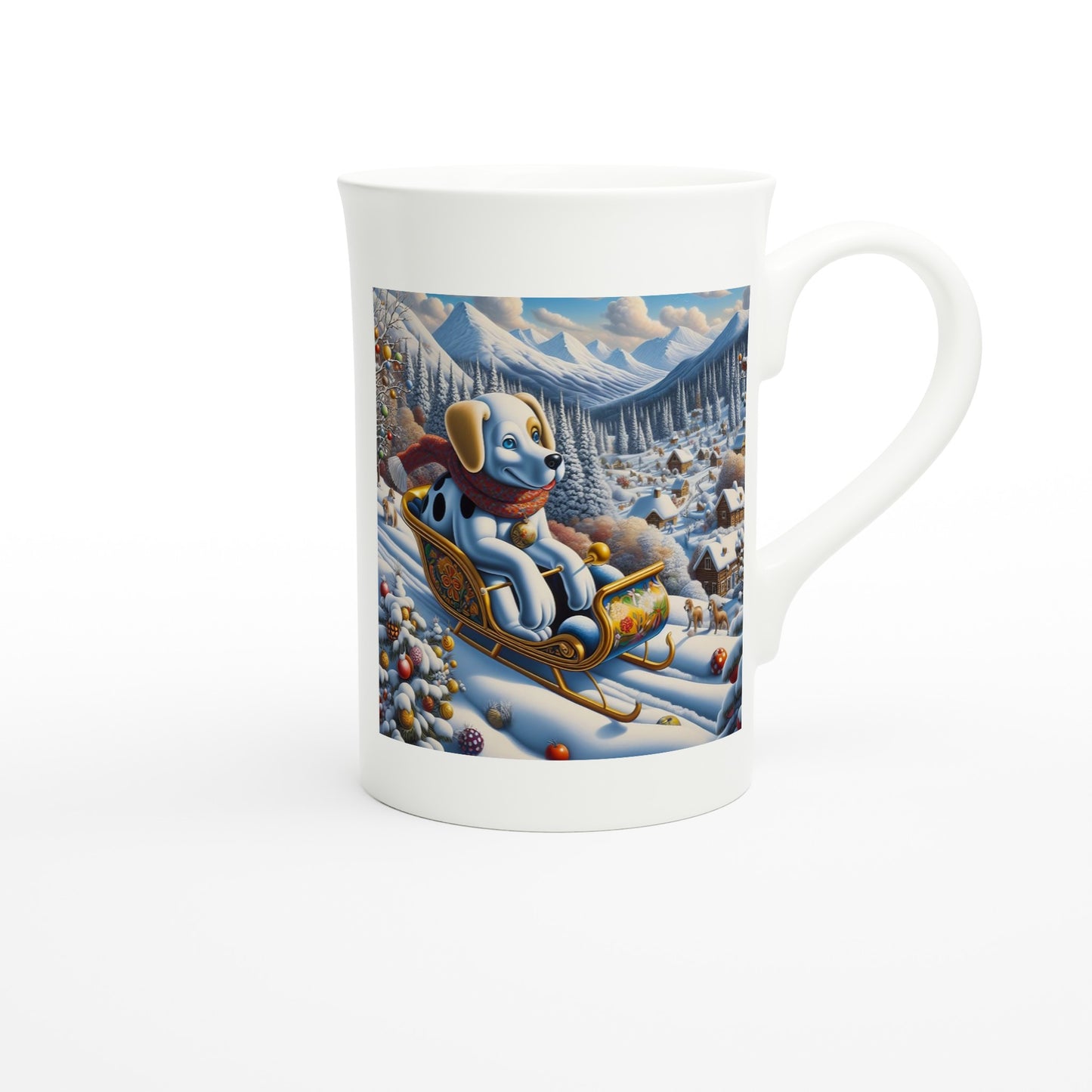 White 10oz Porcelain Slim Mug - Winter 142