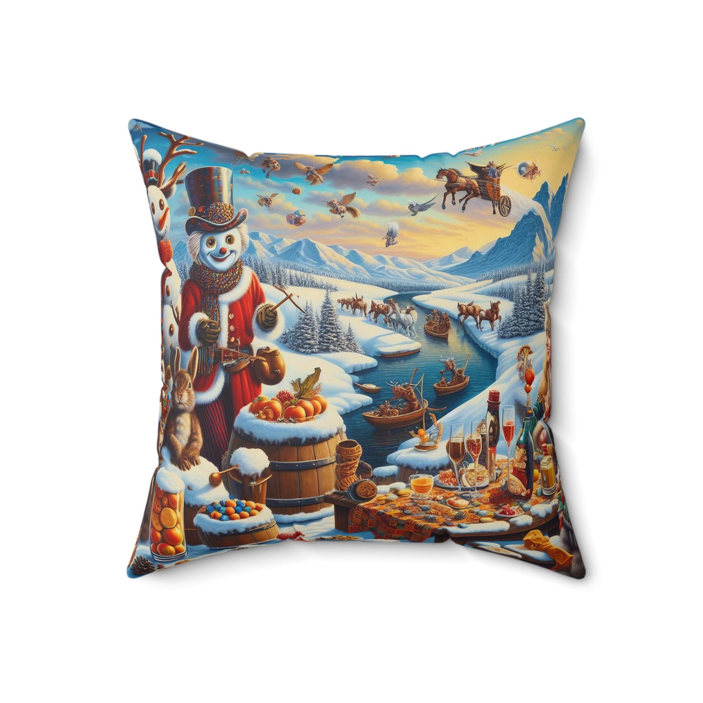 Spun Polyester Square Pillow - Winter 226