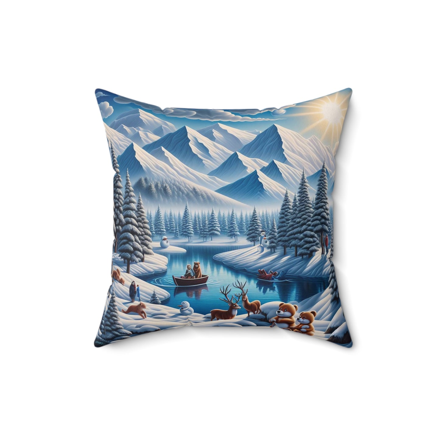 Spun Polyester Square Pillow - Winter 171