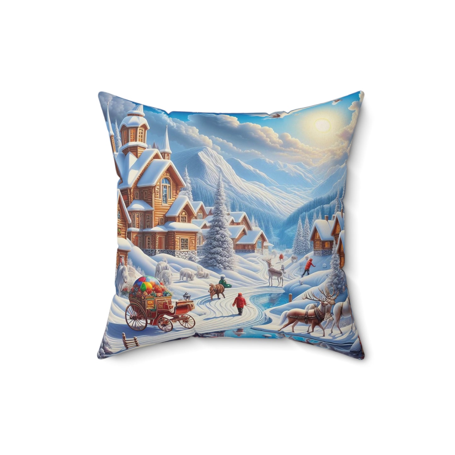 Spun Polyester Square Pillow - Winter 115