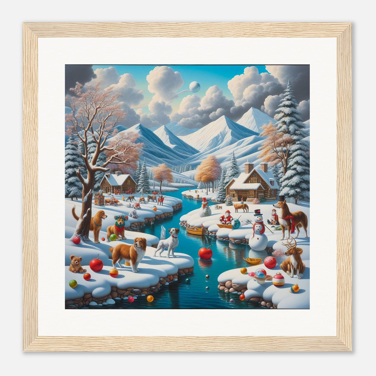 Wall Art - Winter 7 - Animals, River and Mountains