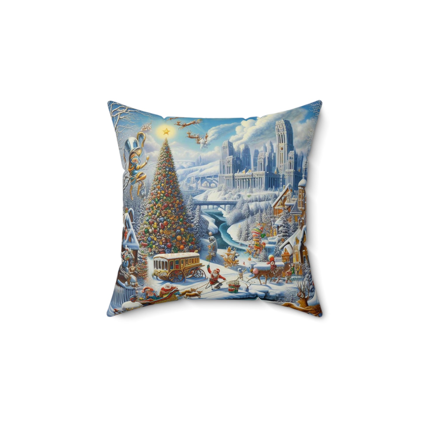 Spun Polyester Square Pillow - Winter 228