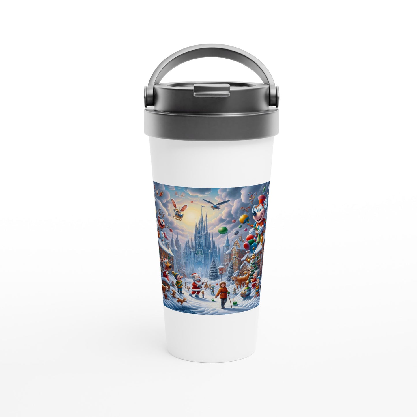 White 15oz Stainless Steel Travel Mug - Winter 54