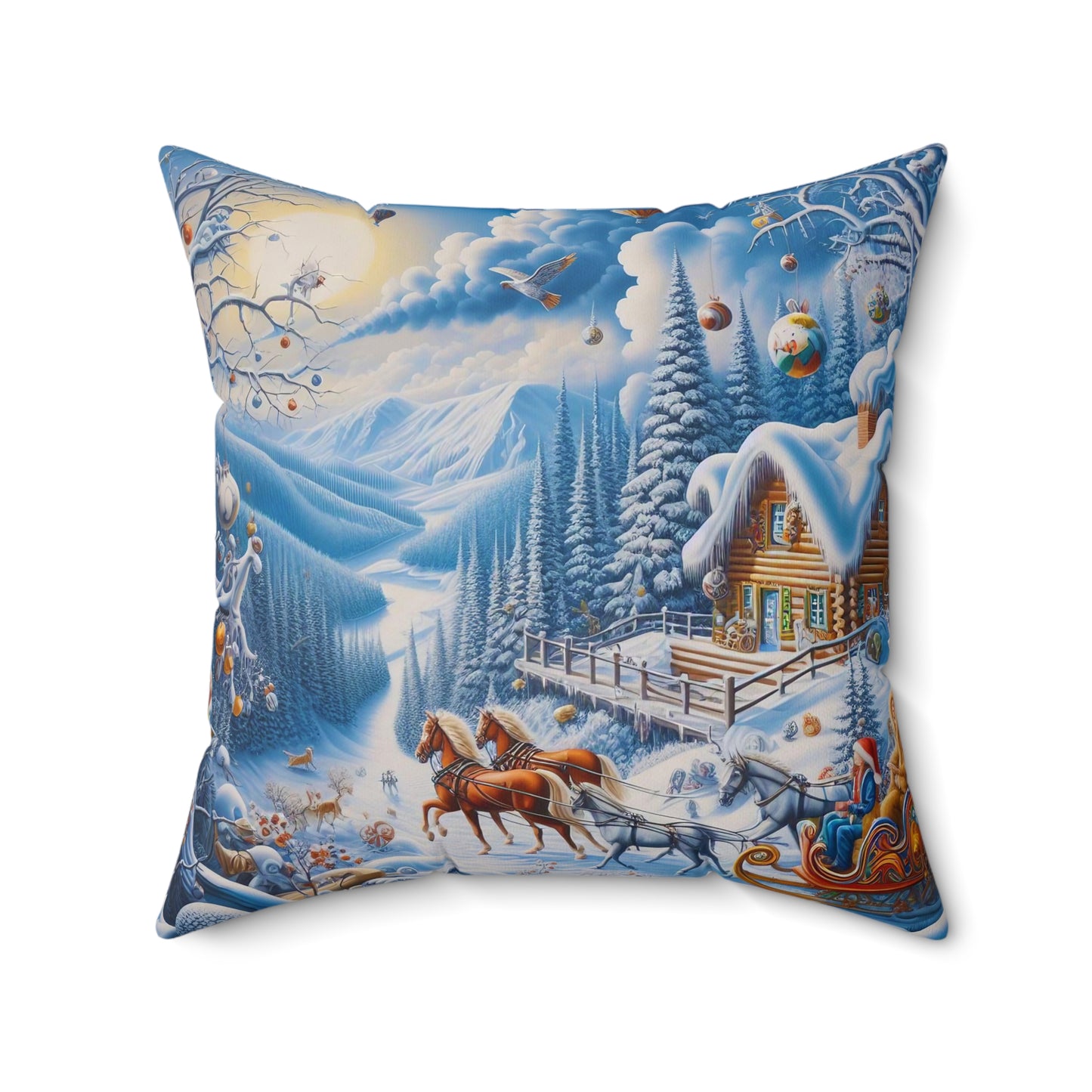 Spun Polyester Square Pillow - Winter 164