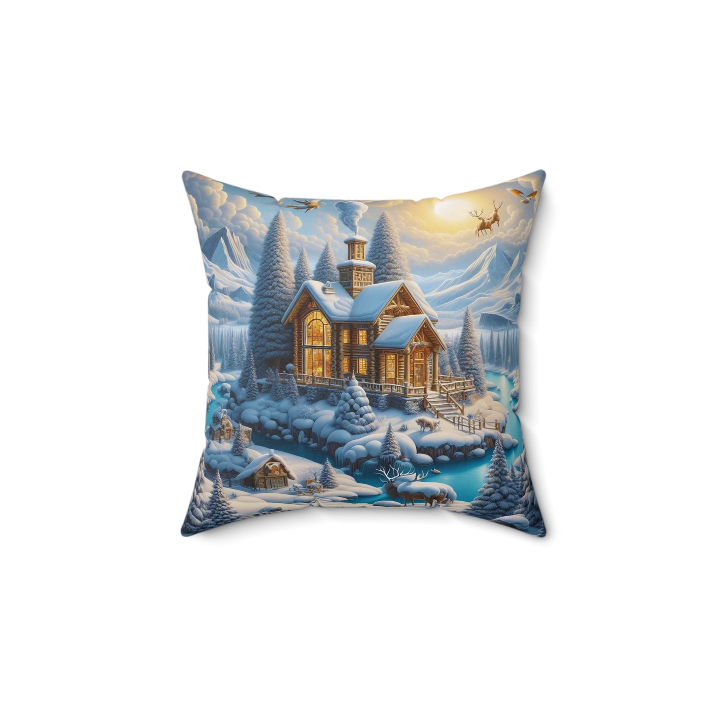 Spun Polyester Square Pillow - Winter 176