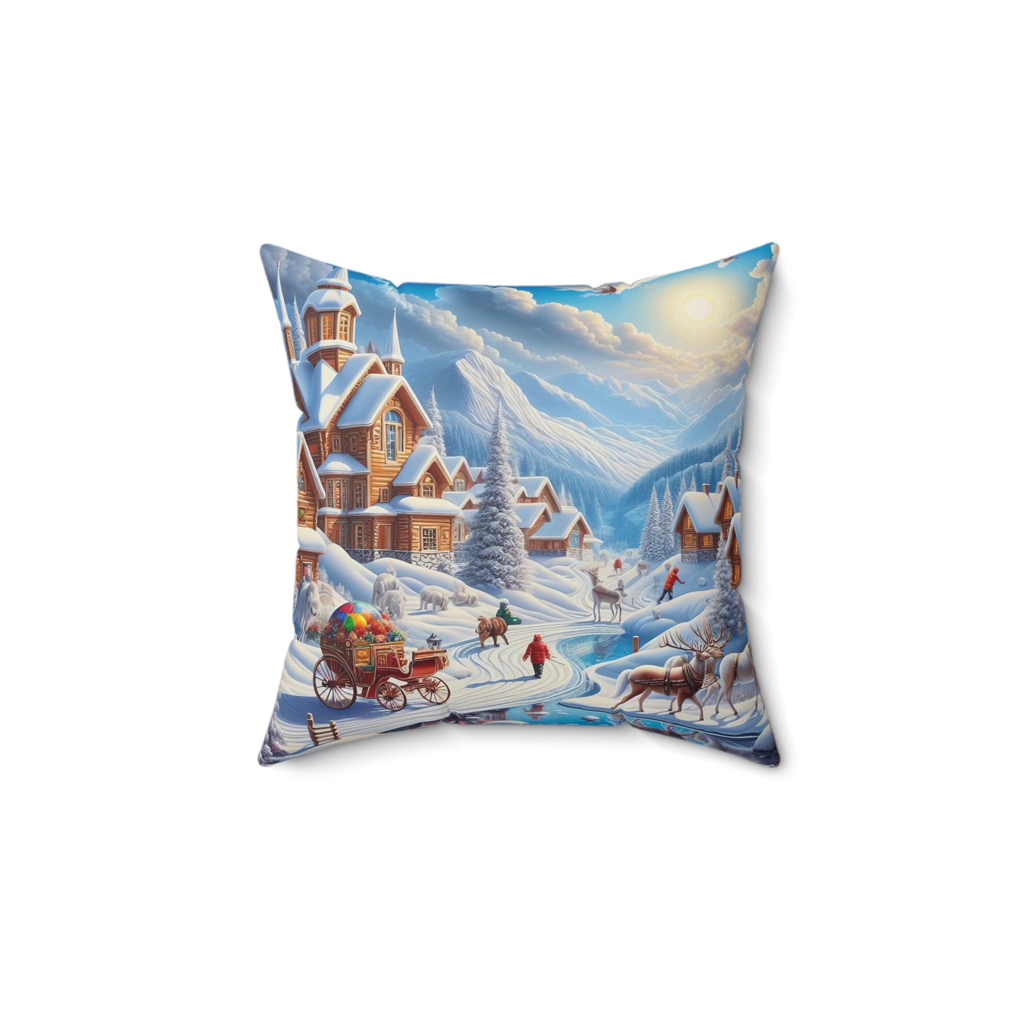 Spun Polyester Square Pillow - Winter 115