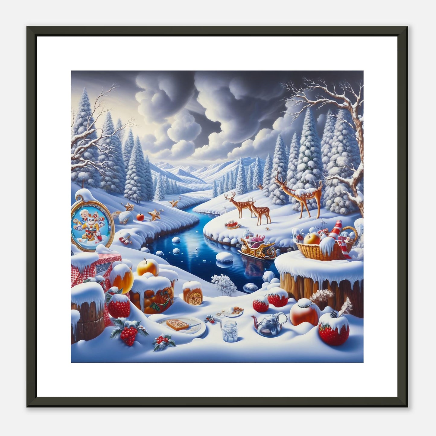 Wall Art - Winter 60 - Fruits and a river