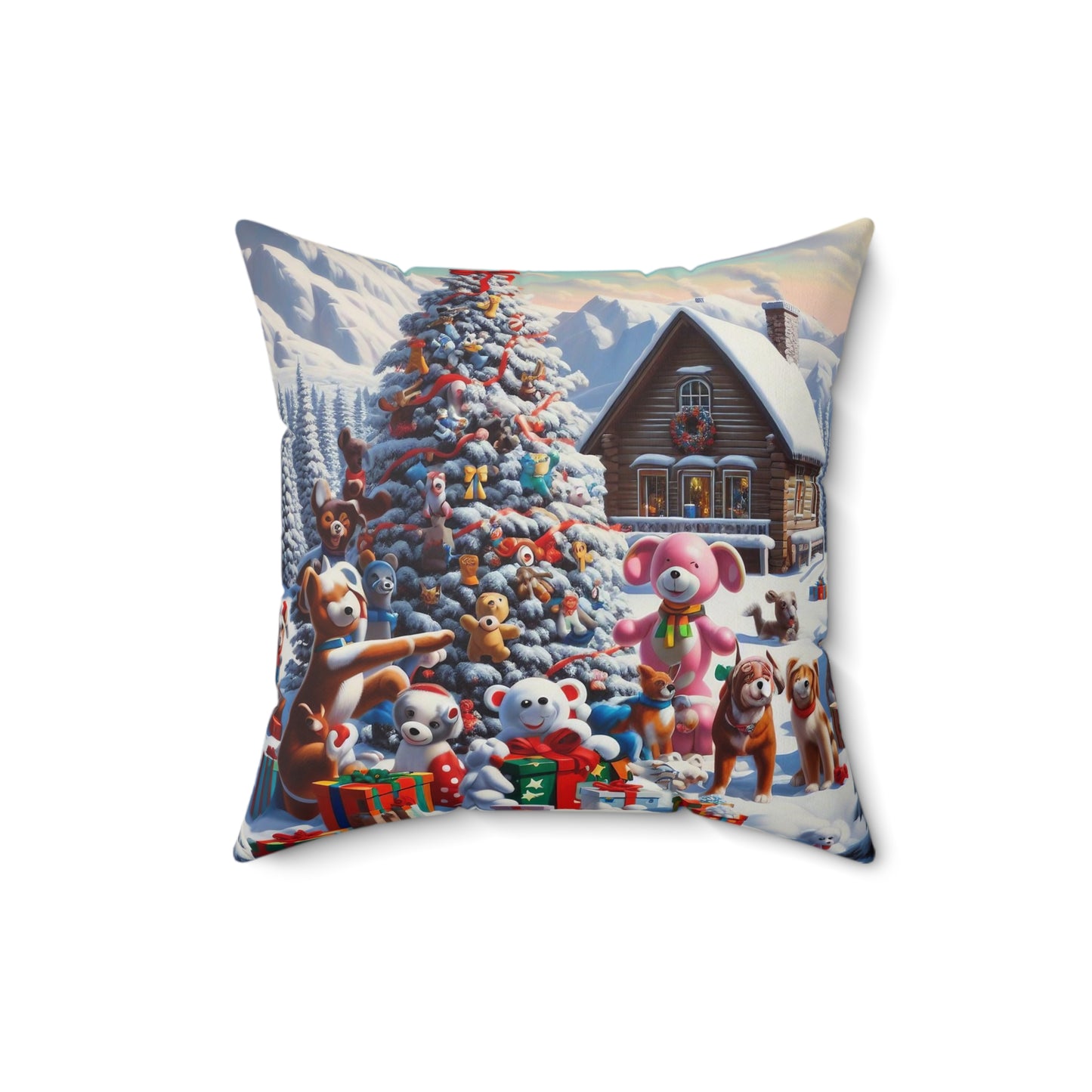 Spun Polyester Square Pillow - Winter 135