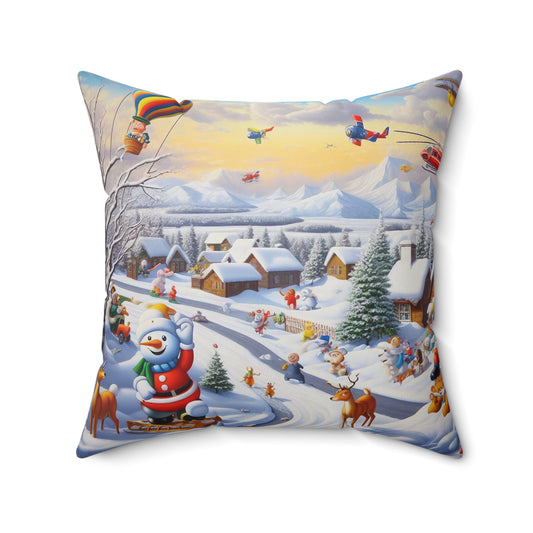 Spun Polyester Square Pillow - Winter 192