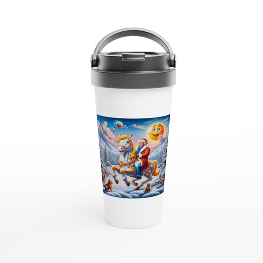 White 15oz Stainless Steel Travel Mug - Winter 148