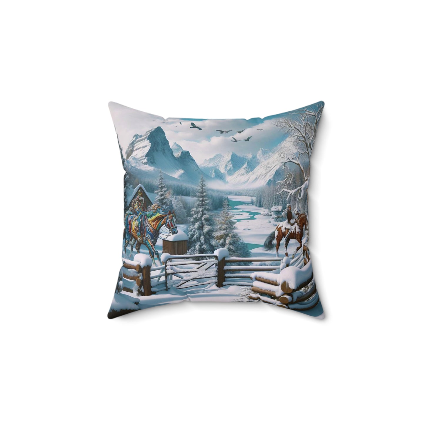 Spun Polyester Square Pillow - Winter 190