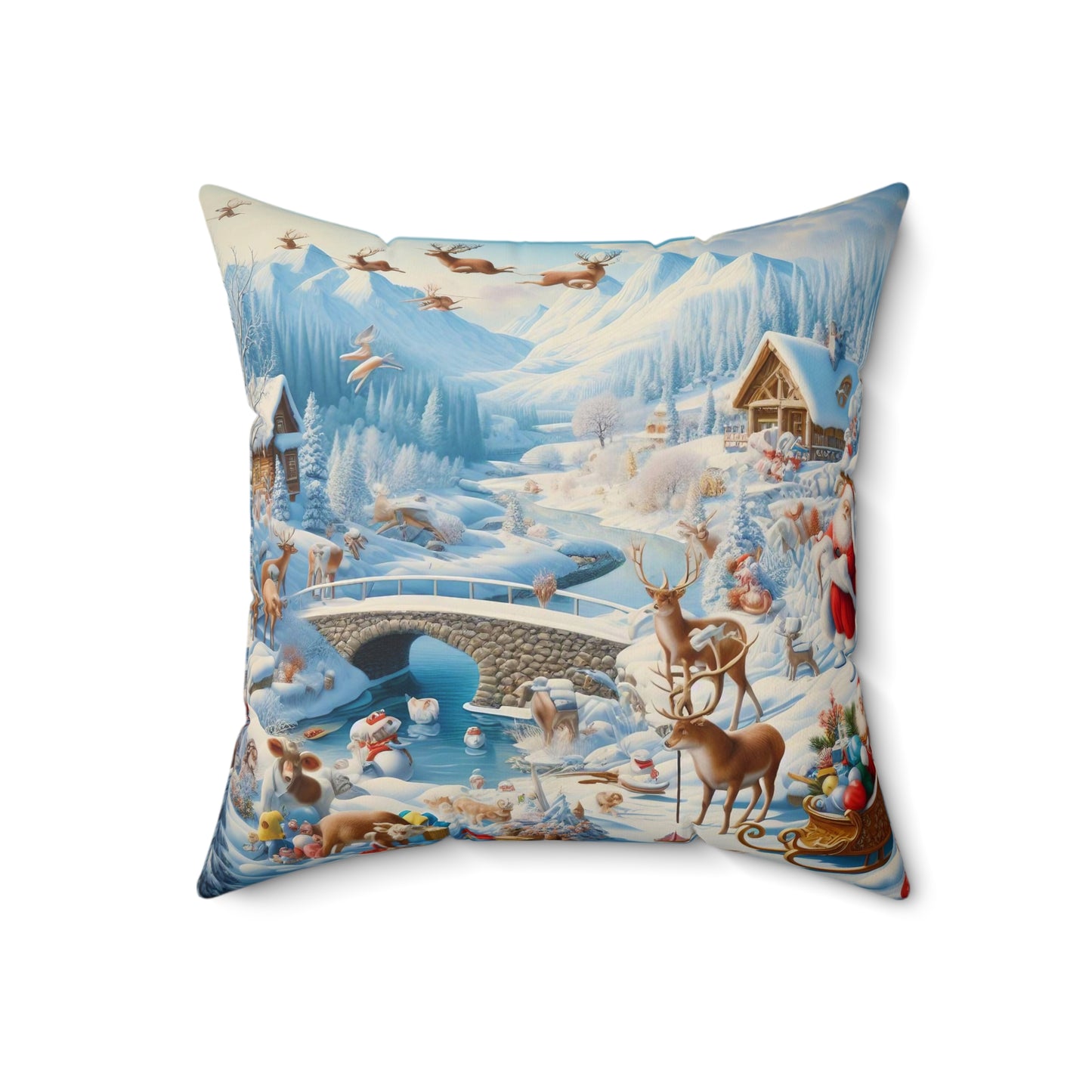 Spun Polyester Square Pillow - Winter 172