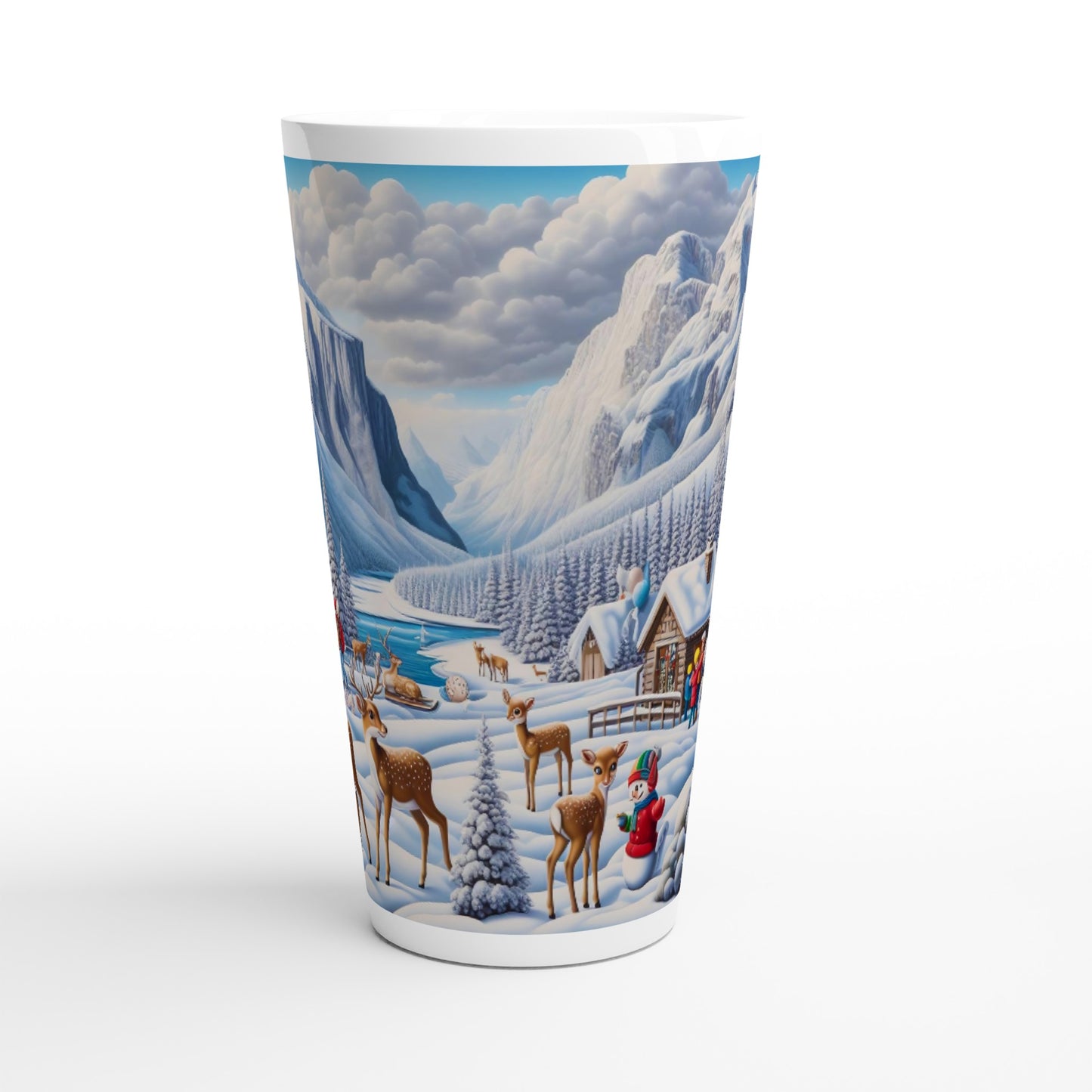 White Latte 17oz Ceramic Mug - Winter 159