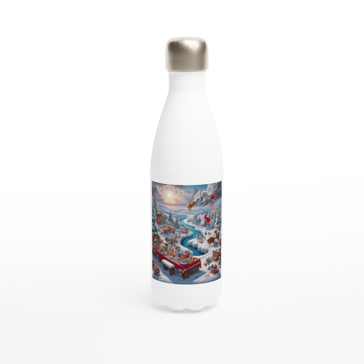 White 17oz Stainless Steel Water Bottle - Winter 83