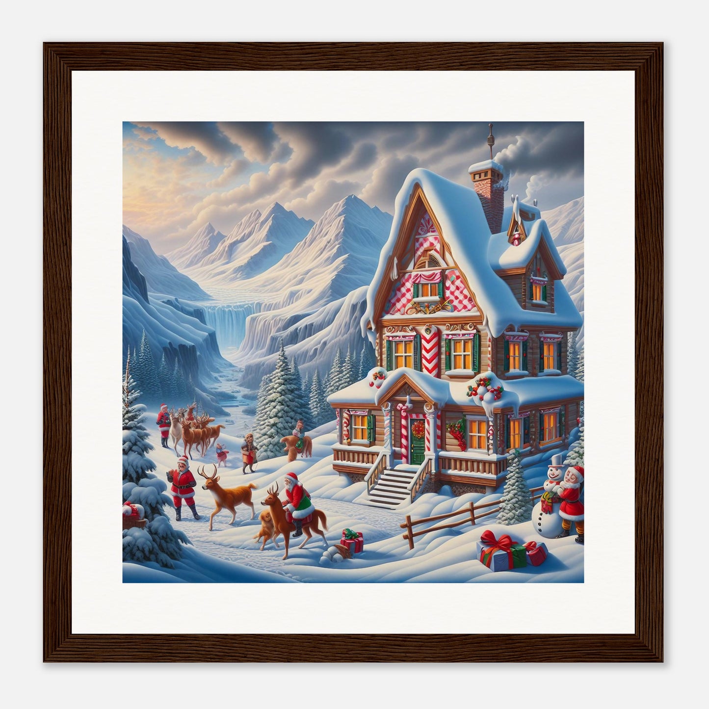 Wall Art - Winter 56 - Cottage and deer