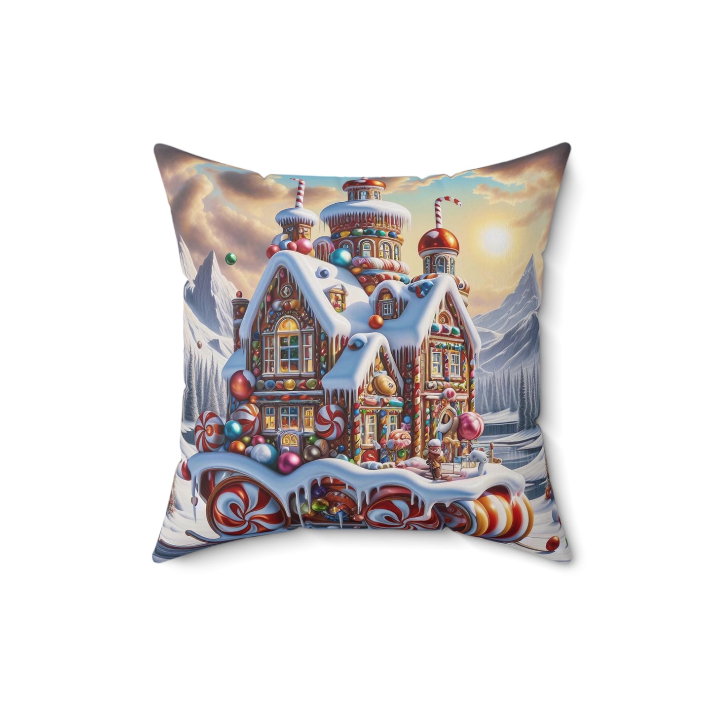 Spun Polyester Square Pillow - Winter 158