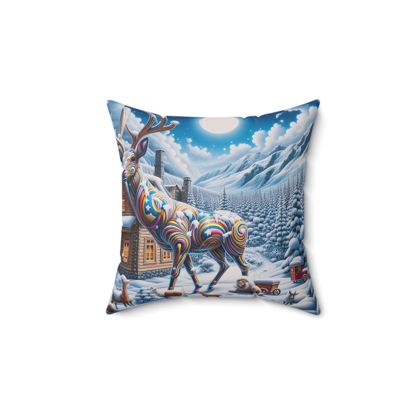 Spun Polyester Square Pillow - Winter 131