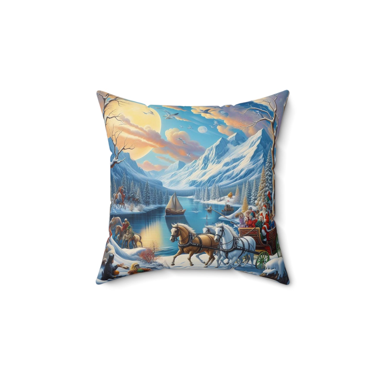 Spun Polyester Square Pillow - Winter 212