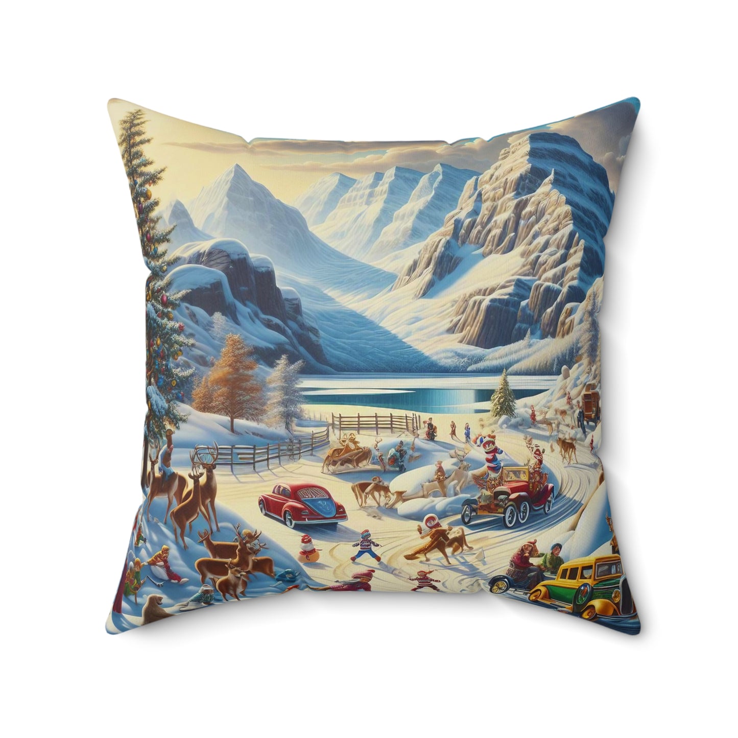 Spun Polyester Square Pillow - Winter 243