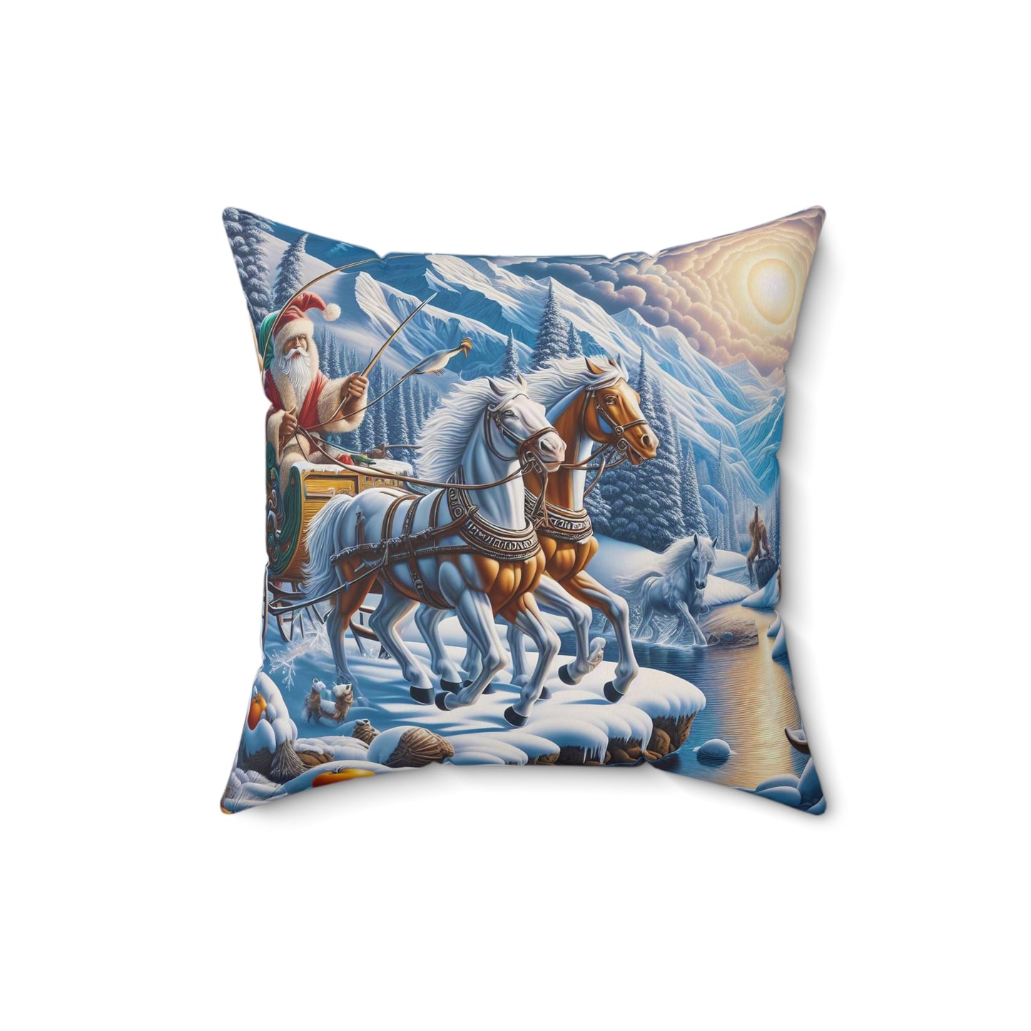 Spun Polyester Square Pillow - Winter 200