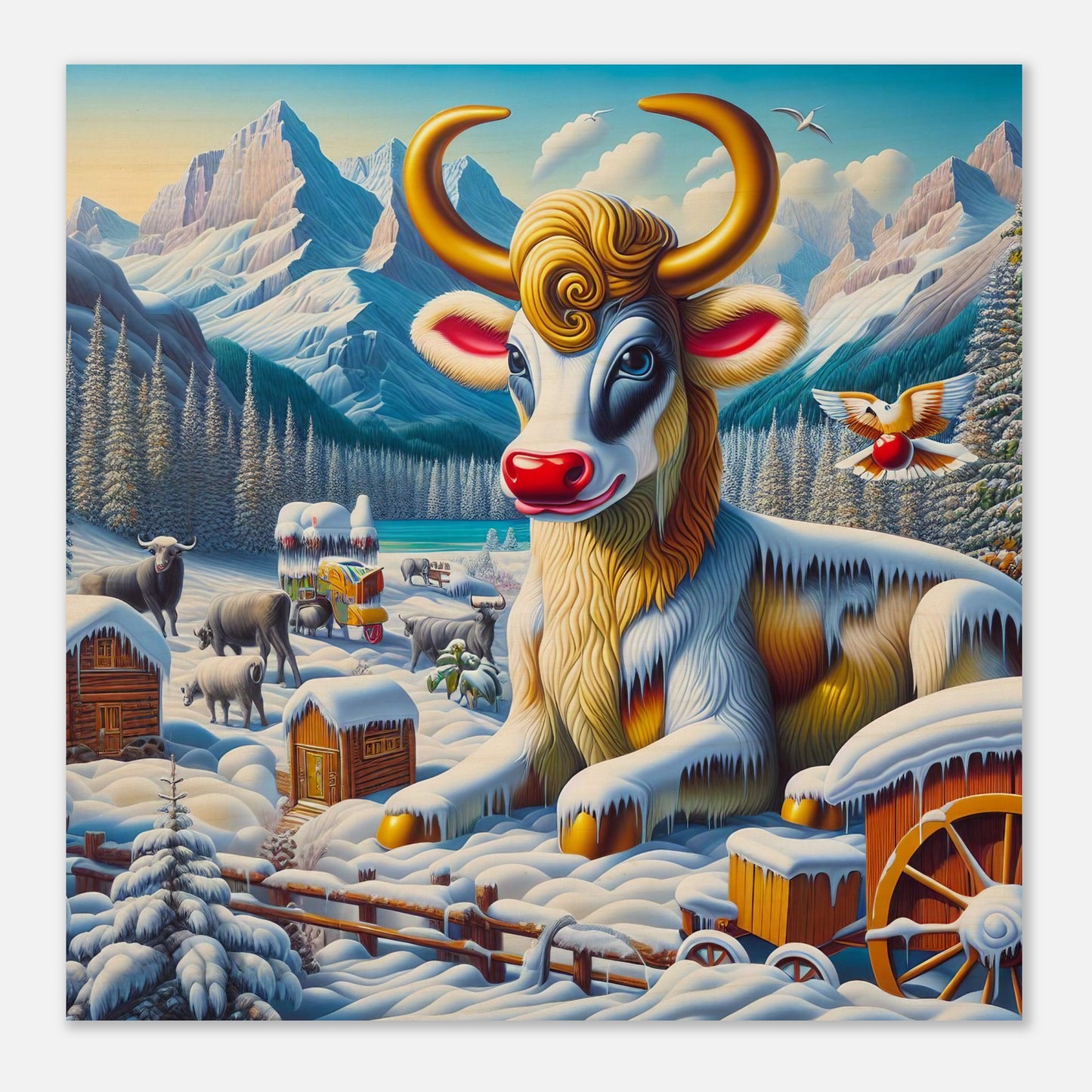 Wall Art - Winter 70 - Sitting cow