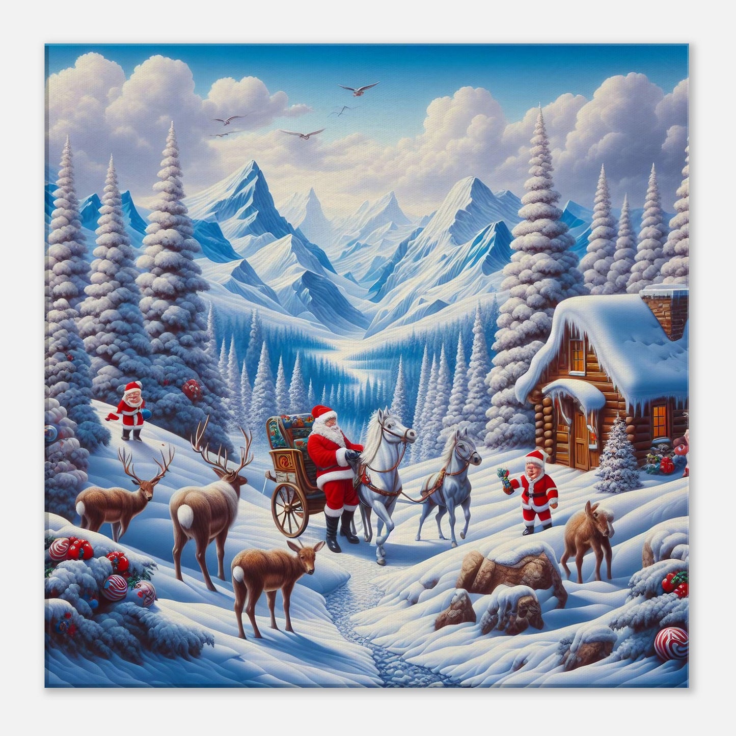 Wall Art - Winter 55 - Santa Claus and horses