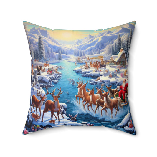 Spun Polyester Square Pillow - Winter 170