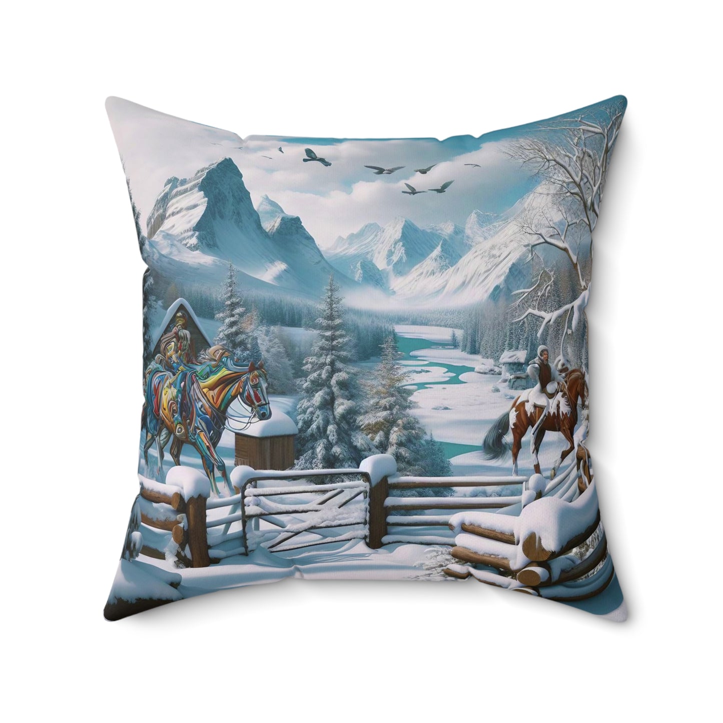 Spun Polyester Square Pillow - Winter 190