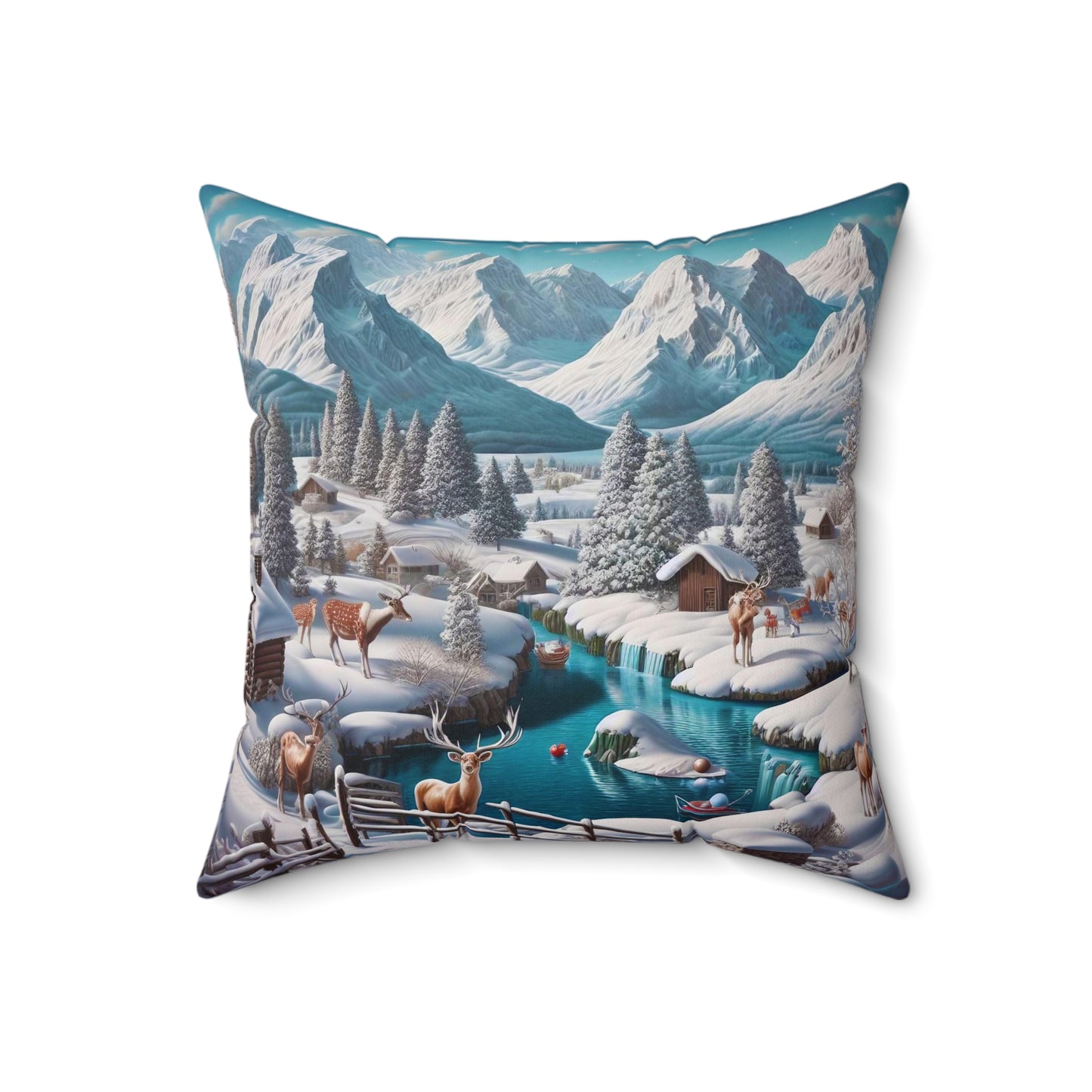 Spun Polyester Square Pillow - Winter 208