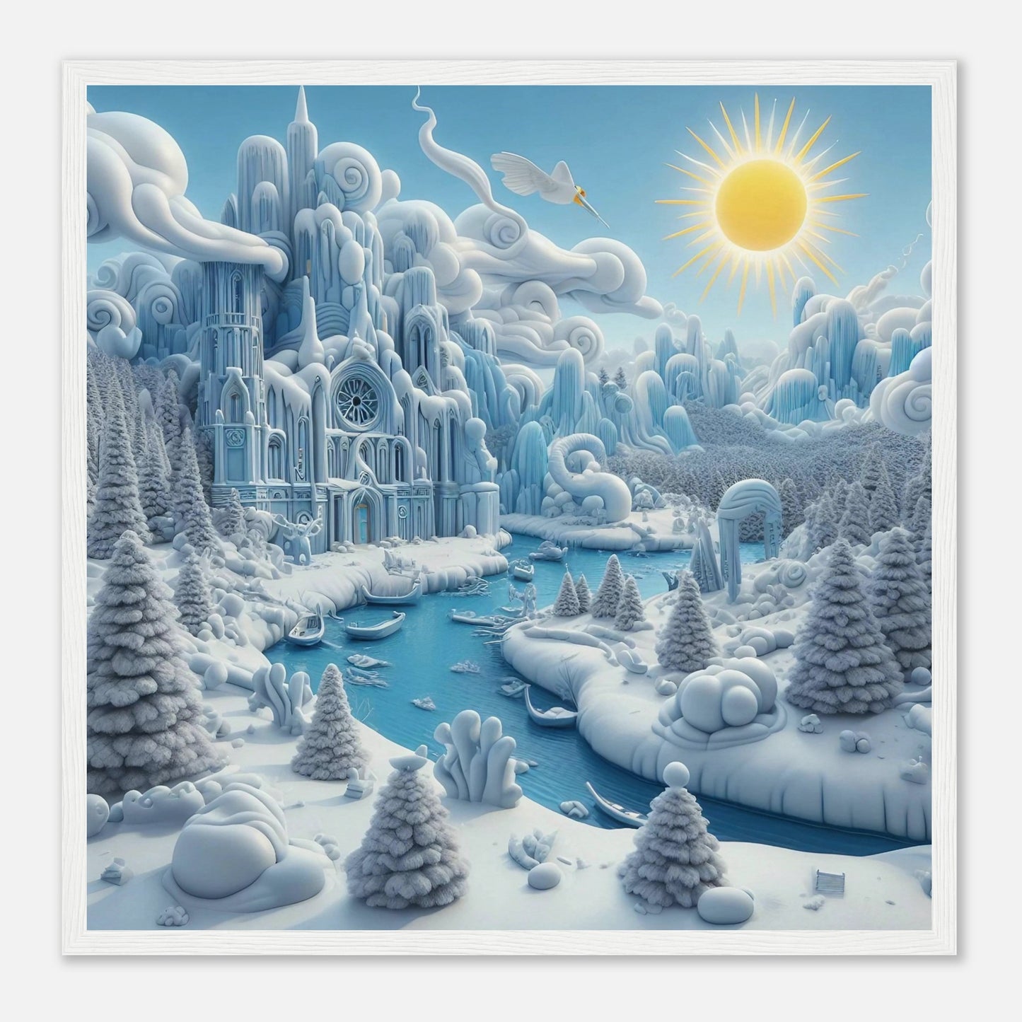 Wall art - Frozen Castle by a river