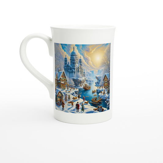 White 10oz Porcelain Slim Mug - Winter 154