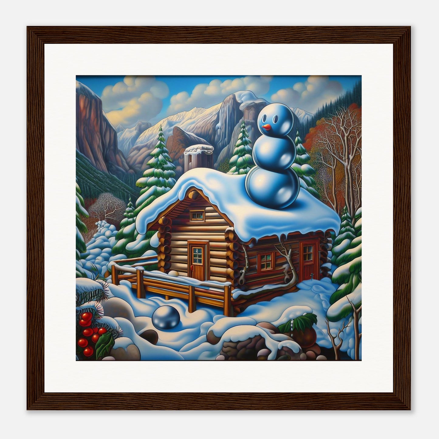 Wall Art - Winter 22 - Snowman on rooftop