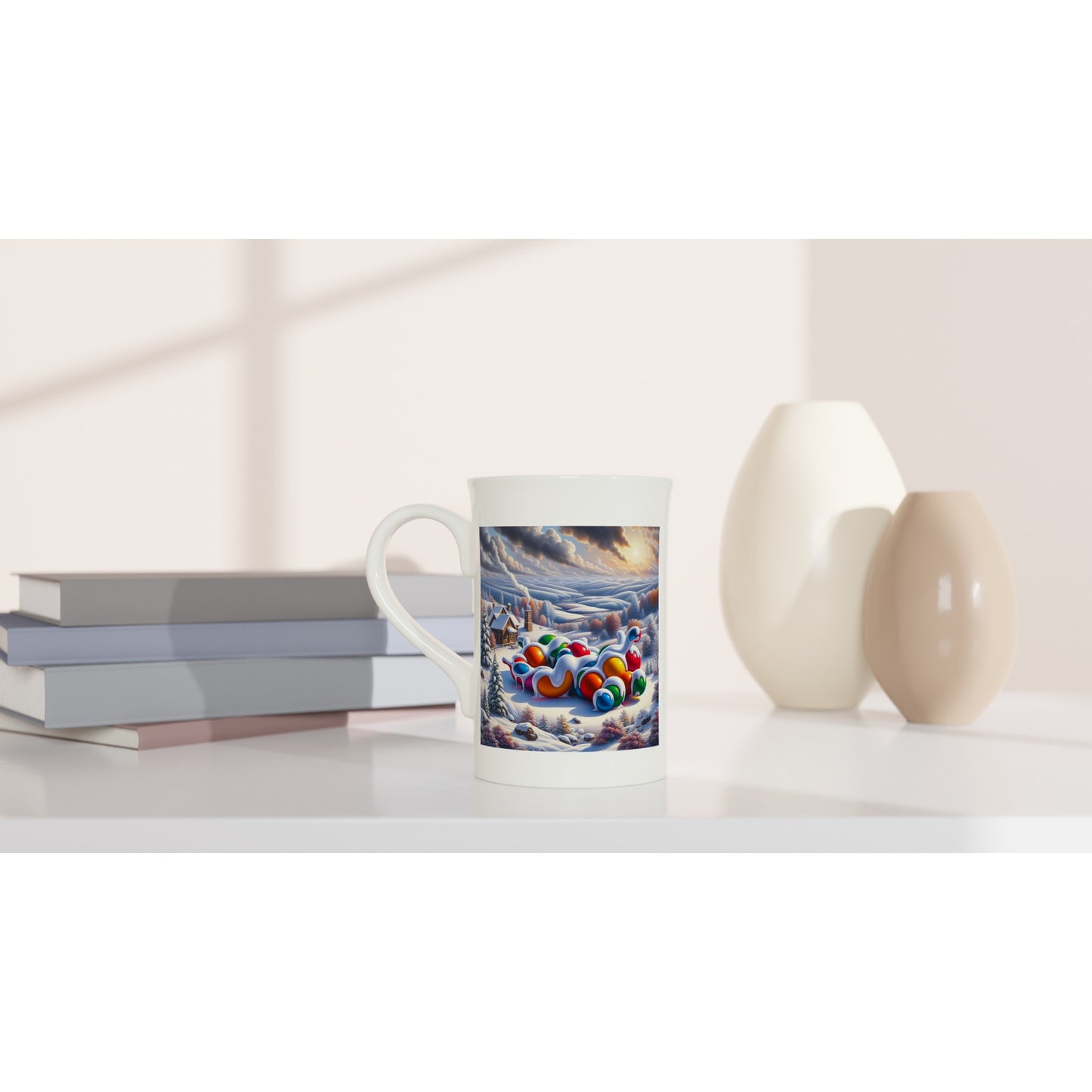 White 10oz Porcelain Slim Mug - Winter 157