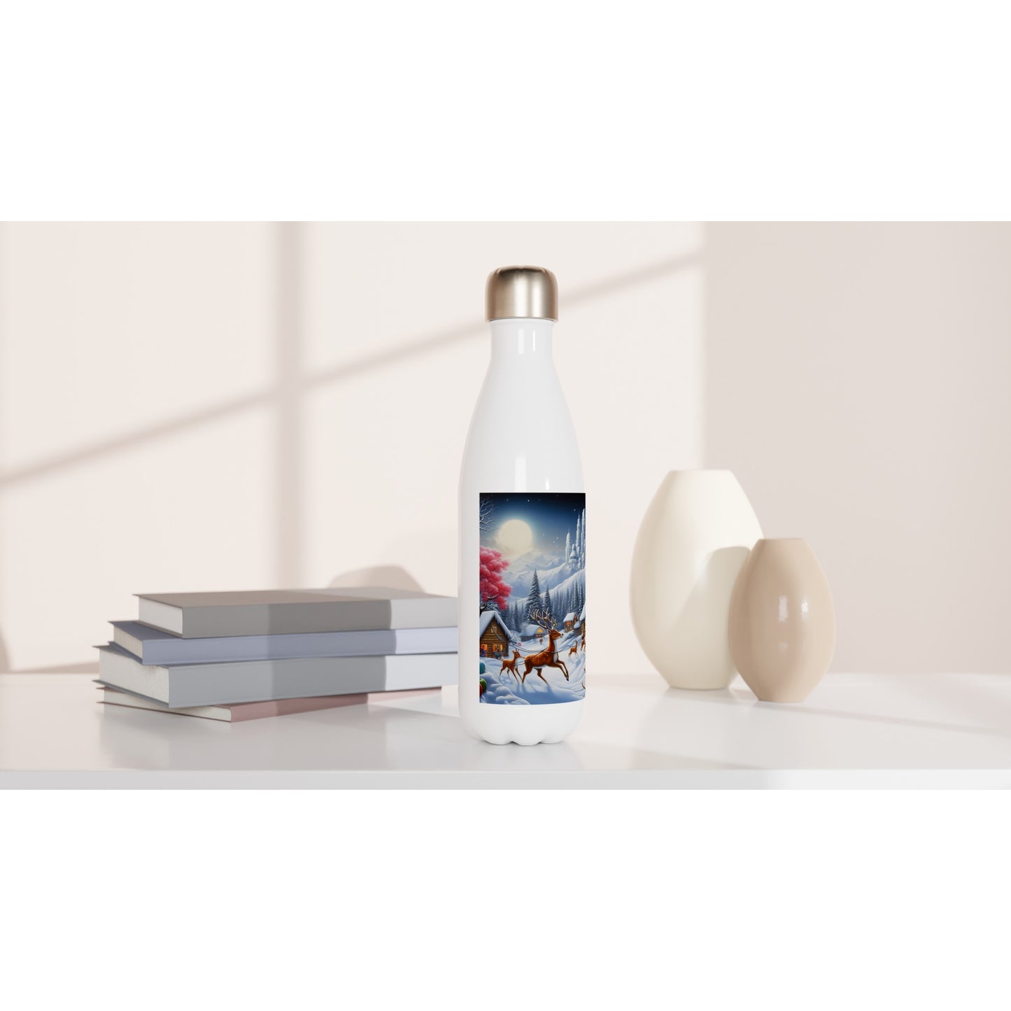 White 17oz Stainless Steel Water Bottle - Winter 167