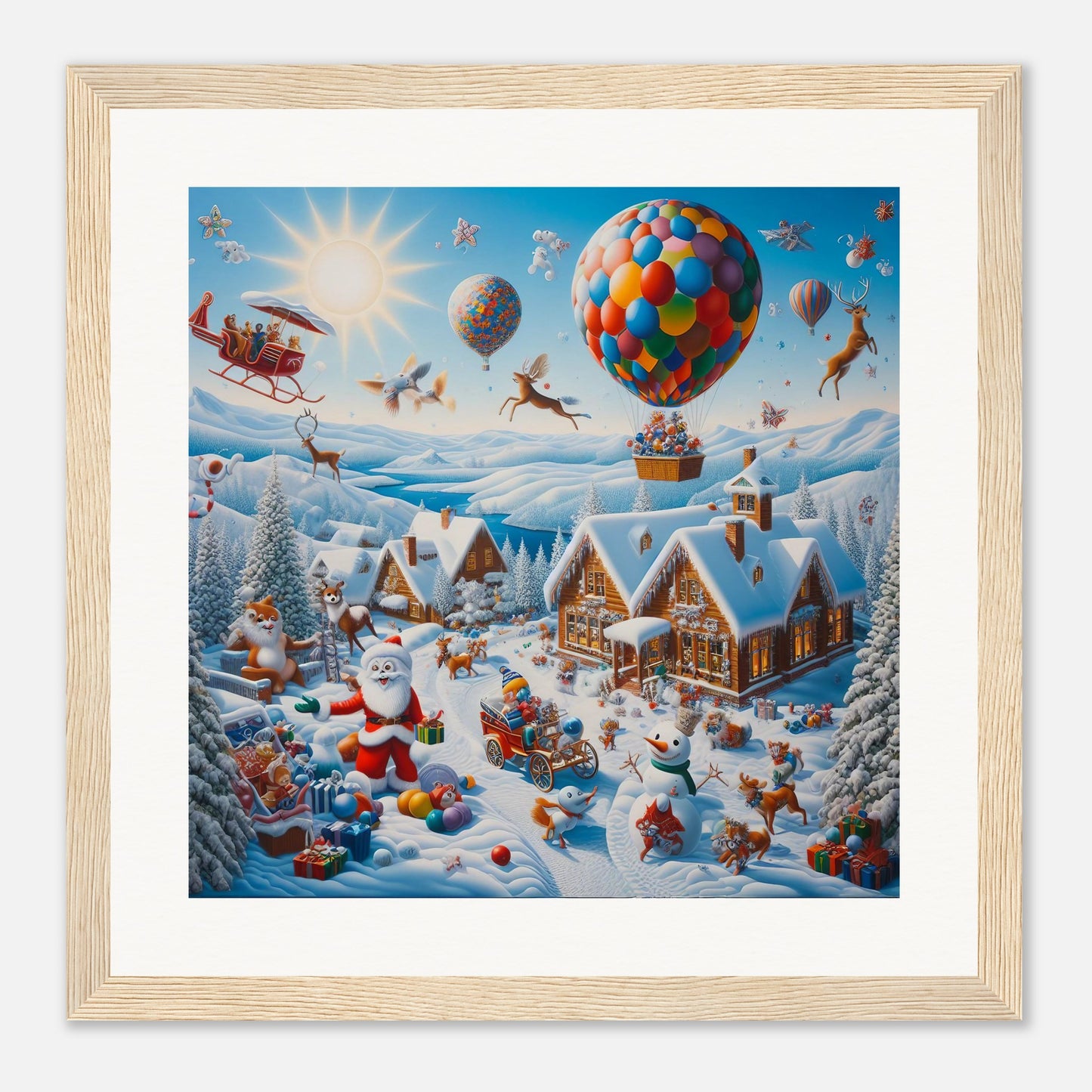 Wall Art - Winter 40 - Hot air balloon and snowman