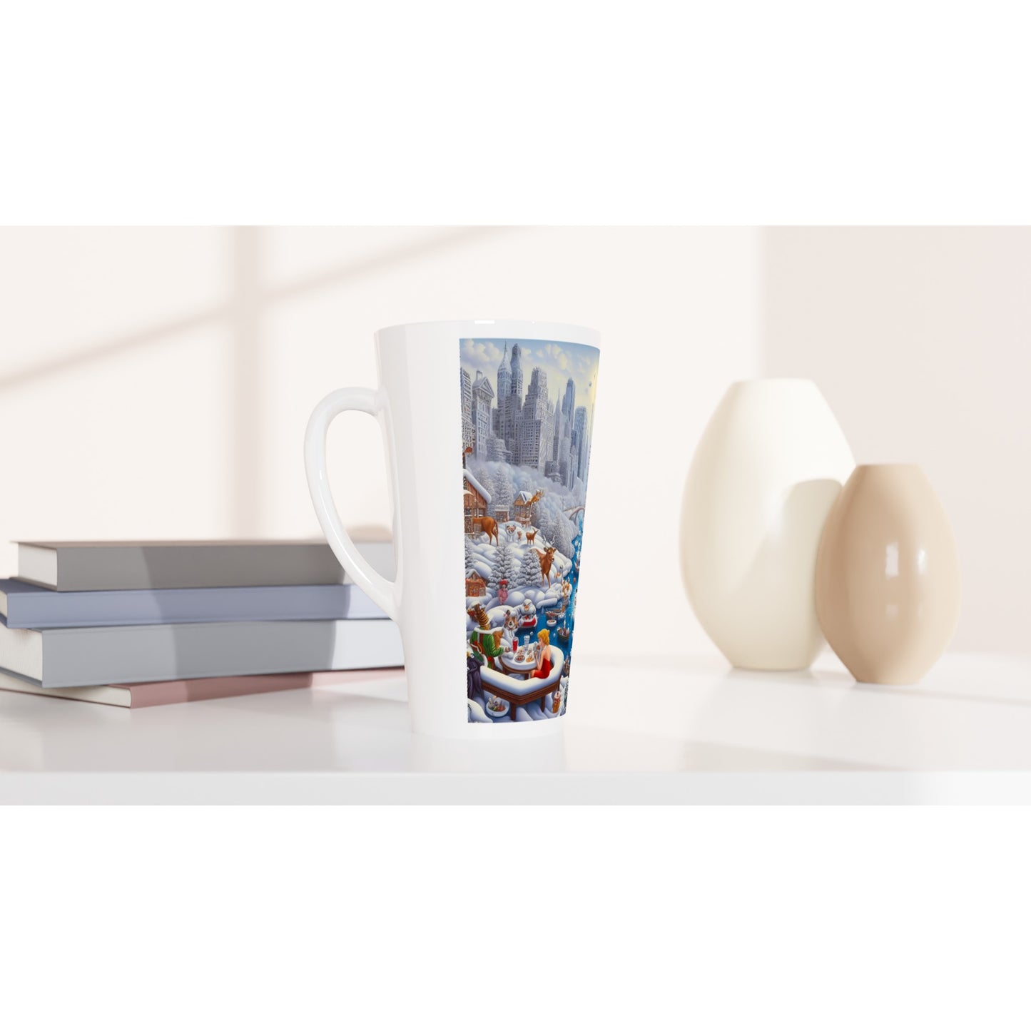 White Latte 17oz Ceramic Mug - Winter 147