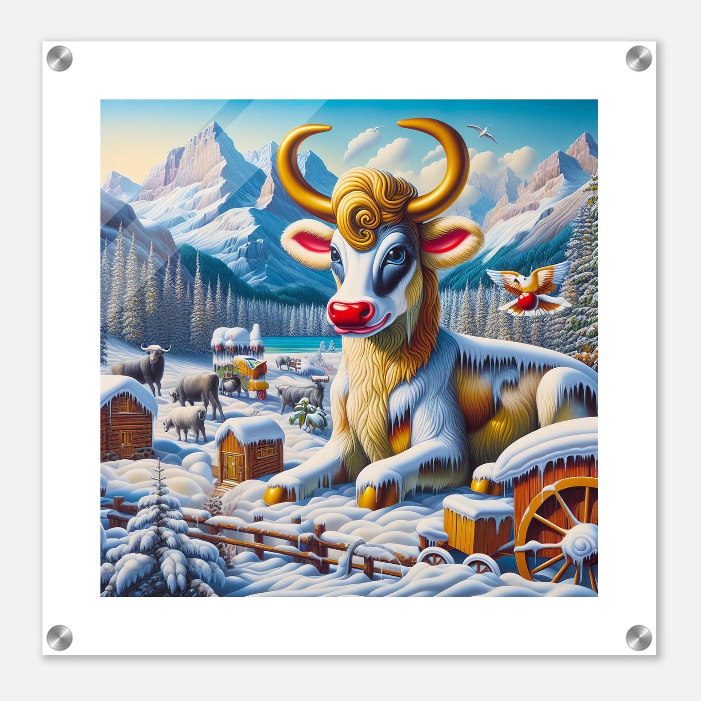 Wall Art - Winter 70 - Sitting cow