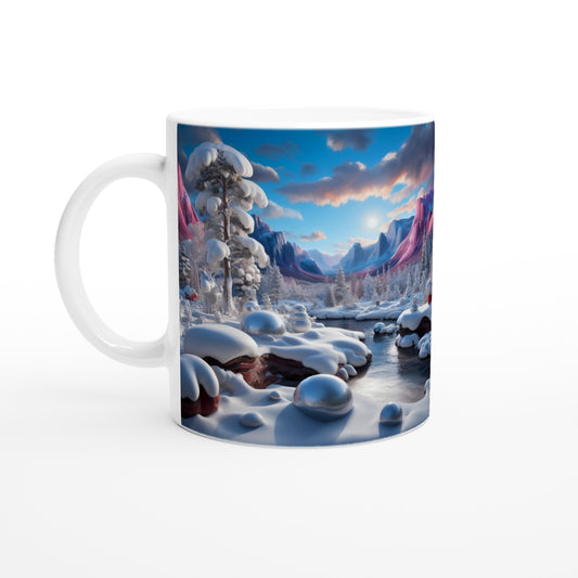 White 11oz Ceramic Mug - Winter 156