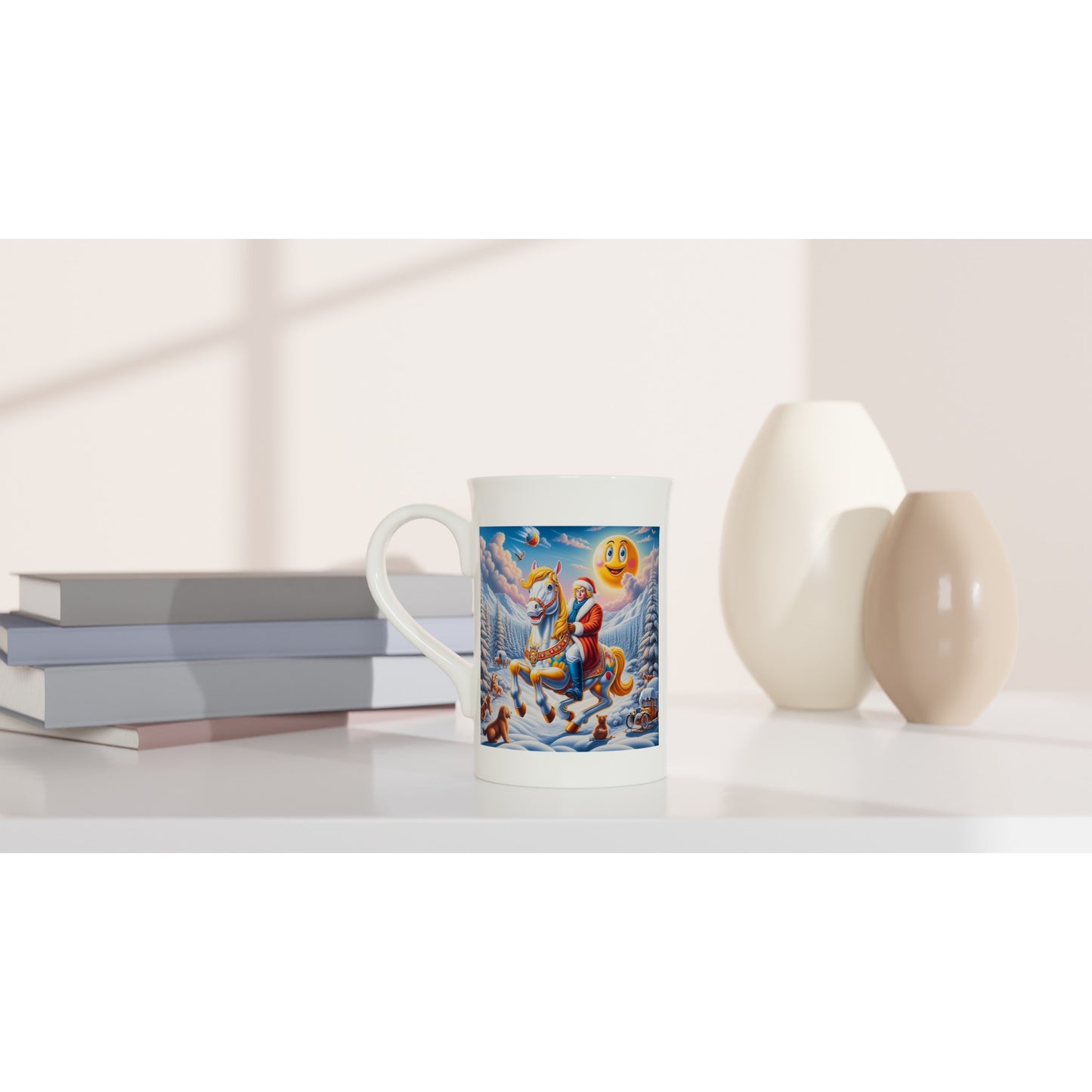 White 10oz Porcelain Slim Mug - Winter 148