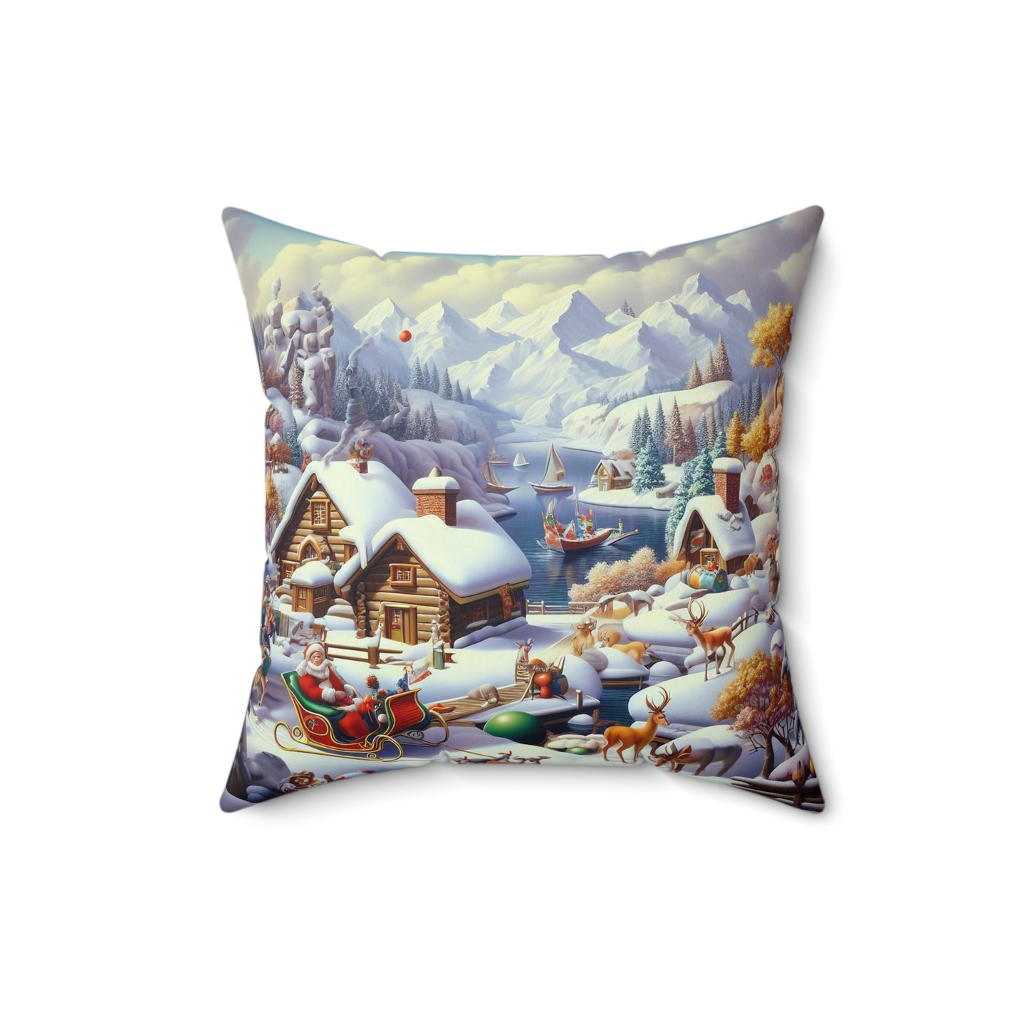 Spun Polyester Square Pillow - Winter 177