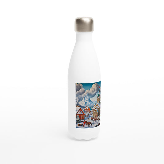 White 17oz Stainless Steel Water Bottle - Winter 124